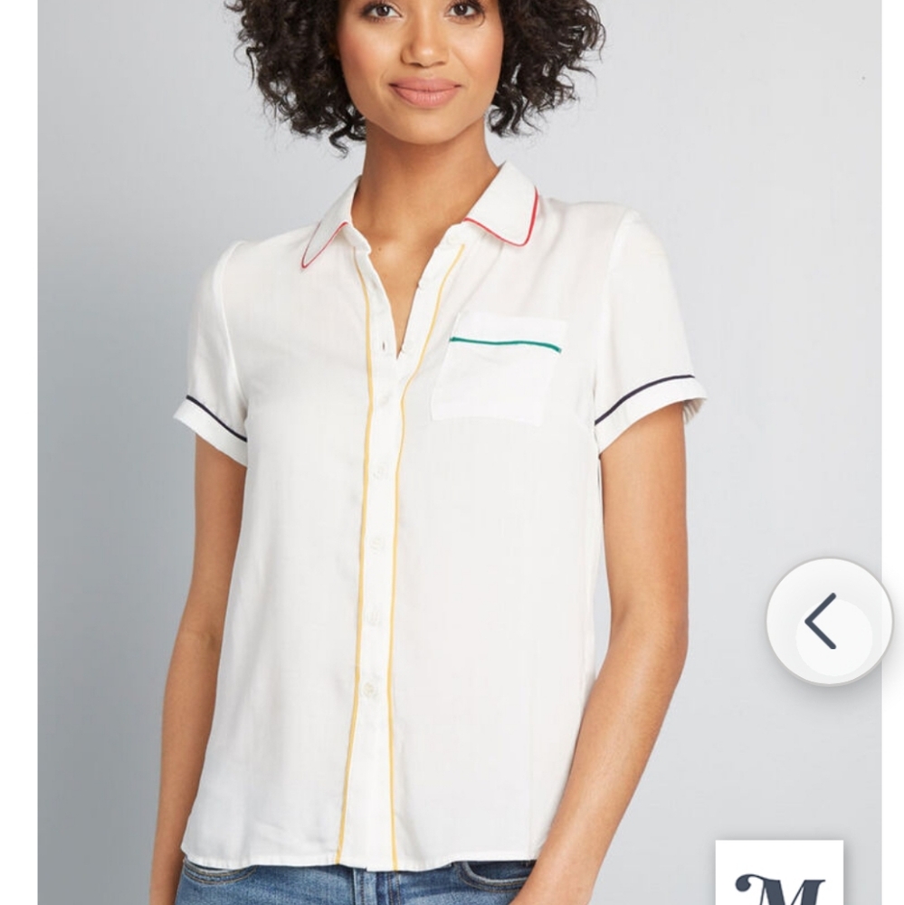 Modcloth Primary Pick collared blouse